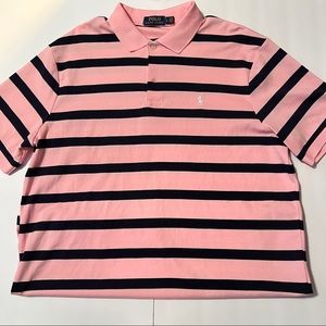 Soft Cotton Polo Shirt - Pink & Navy